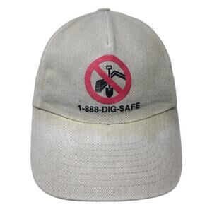Nissun Cap 5 Panel Beige One Size Snapback 1-888-DIG-SAFE Digging Safety Hat